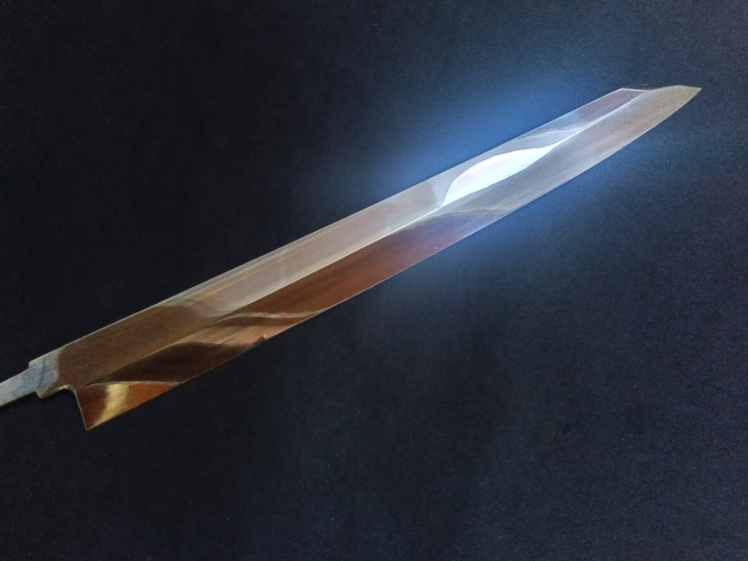 White Steel #2 (Honyaki-Mizuyaki) Yanagiba (Kiritsuke) 330mm-Mirror Polished (one side)