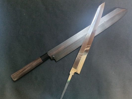 White Steel #2 (Honyaki-Mizuyaki) Yanagiba (Kiritsuke) 330mm-Mirror Polished (one side)