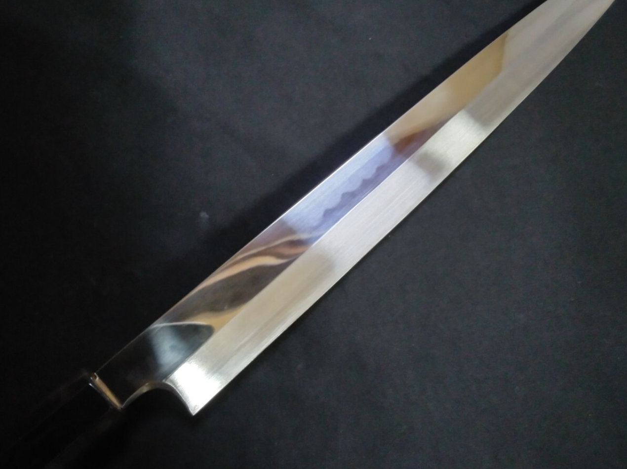 White Steel (Honyaki-Mizuyaki) Yanagiba 330mm-Mirror Polished (both sides)