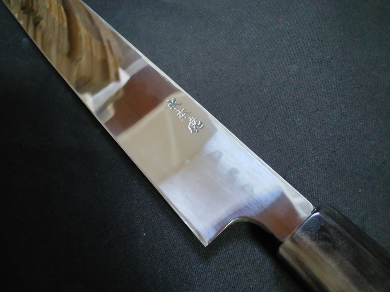 White Steel (Honyaki-Mizuyaki) Yanagiba 330mm-Mirror Polished (both sides)