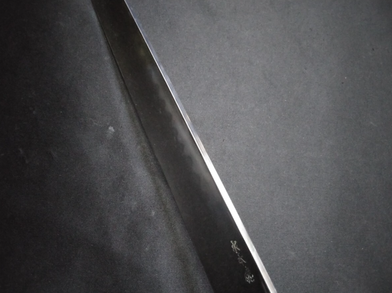 White Steel (Honyaki-Mizuyaki) Yanagiba 330mm-Mirror Polished (both sides)