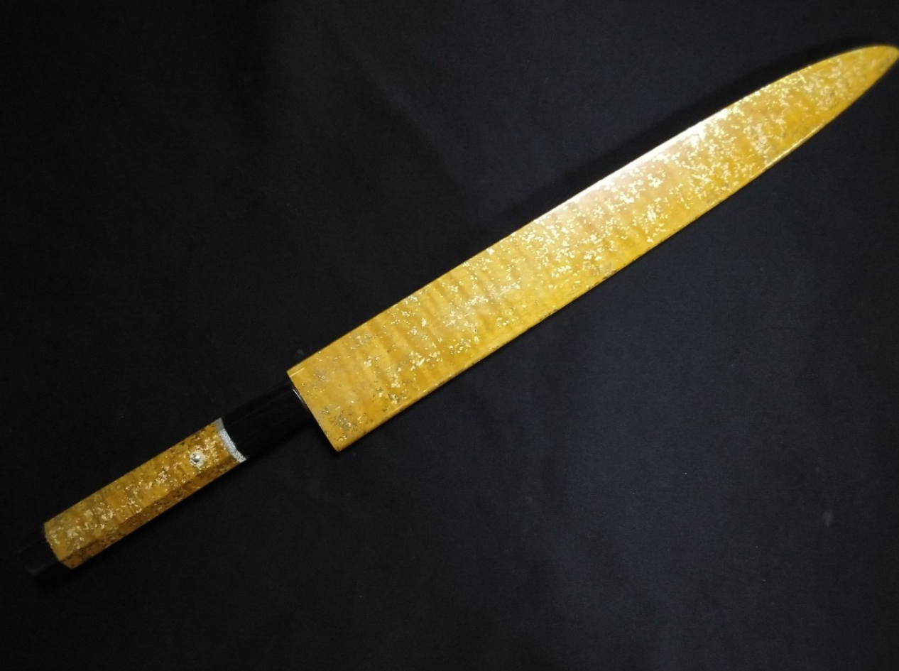 White Steel (Honyaki-Mizuyaki) Yanagiba 330mm-Mirror Polished (both sides)