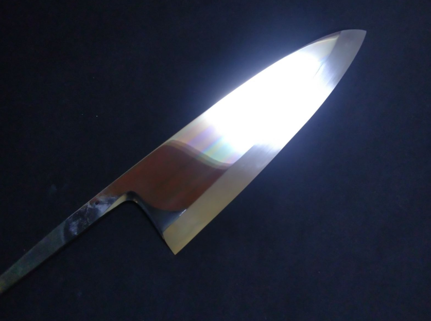 White Steel #2 (Honyaki-Mizuyaki) Deba 180mm-Mirror Polished(one side)