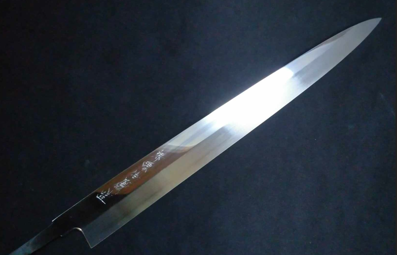 White_Steel_2_Honyaki-Mizuyaki_Yanagiba_360mm-Mirror_Polished_both_sides