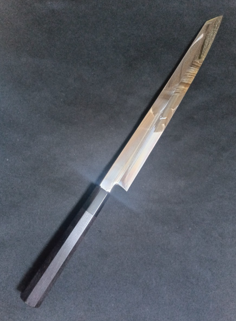 White Steel #2 (Honyaki-Mizuyaki) Yanagiba (Kiritsuke) 300mm-Mirror Polished (one side)