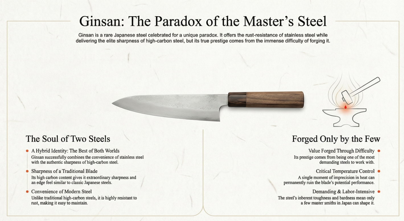 Ginsan Steel: The Rare Steel Defined by Its Paradox