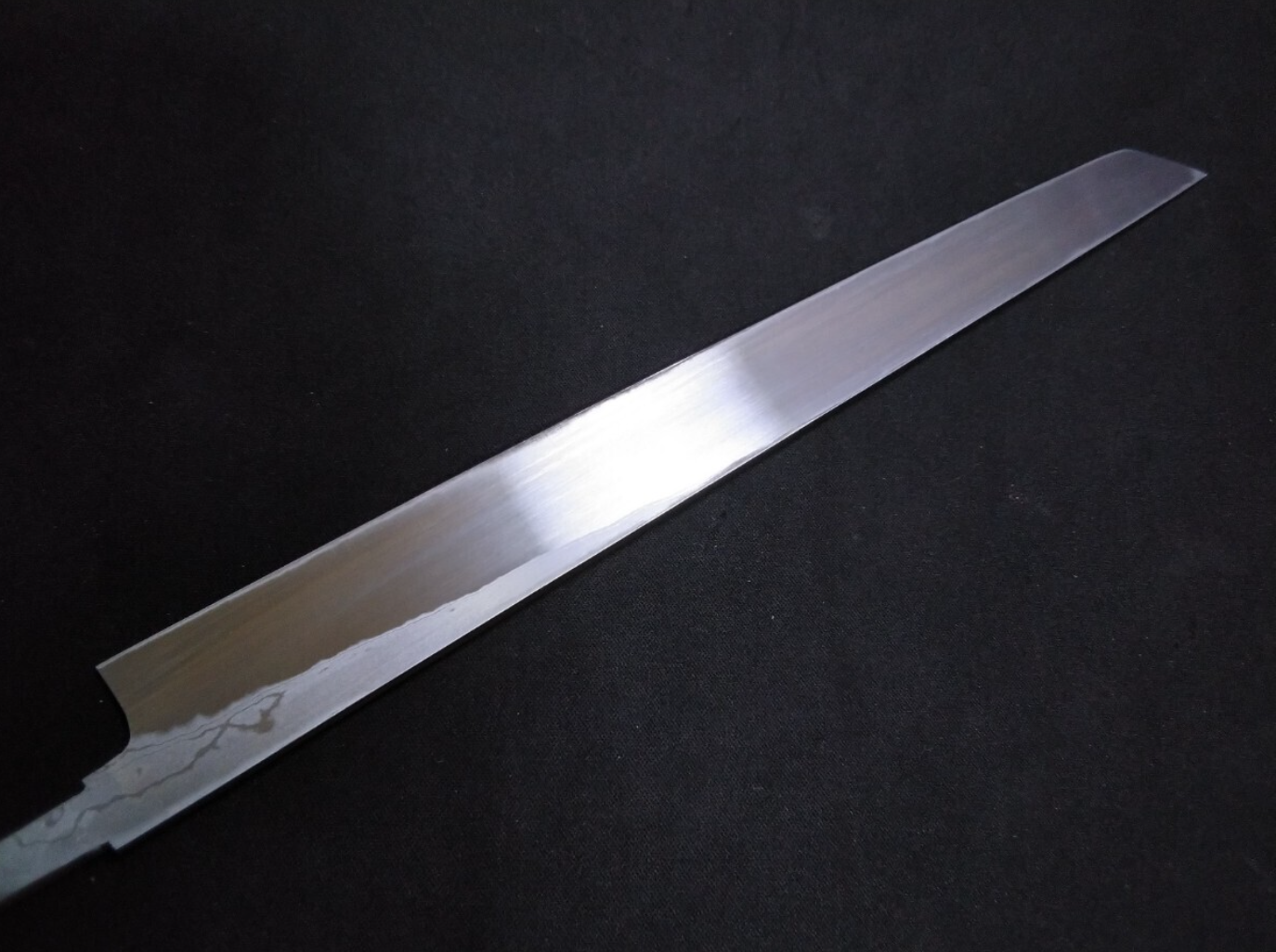 Wihte Steel#2 Damascus Yanagiba (Sakimaru) 300mm- Mirror Polished Blur Finish