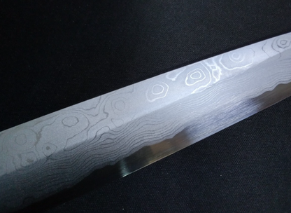 Wihte Steel#2 Damascus Yanagiba 330mm- Mirror Polished Blur Finish